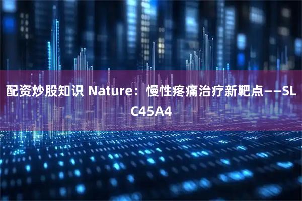 配资炒股知识 Nature：慢性疼痛治疗新靶点——SLC45A4
